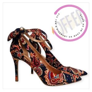 Elegant Paisley Print Women's Heels